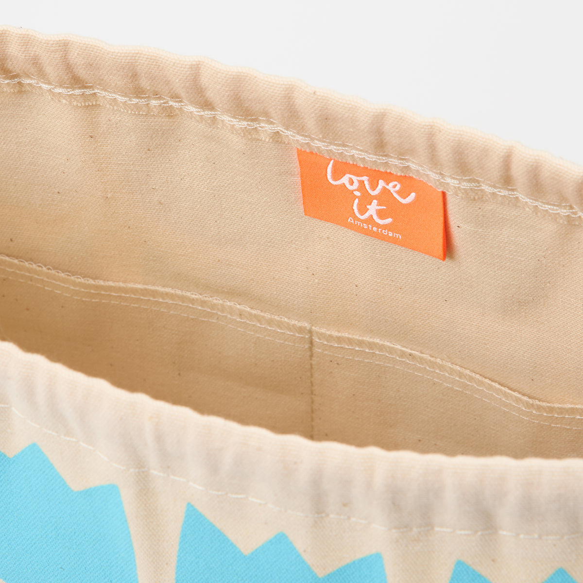 DRAWSTRING BAG - TULIPS ROBINS EGG