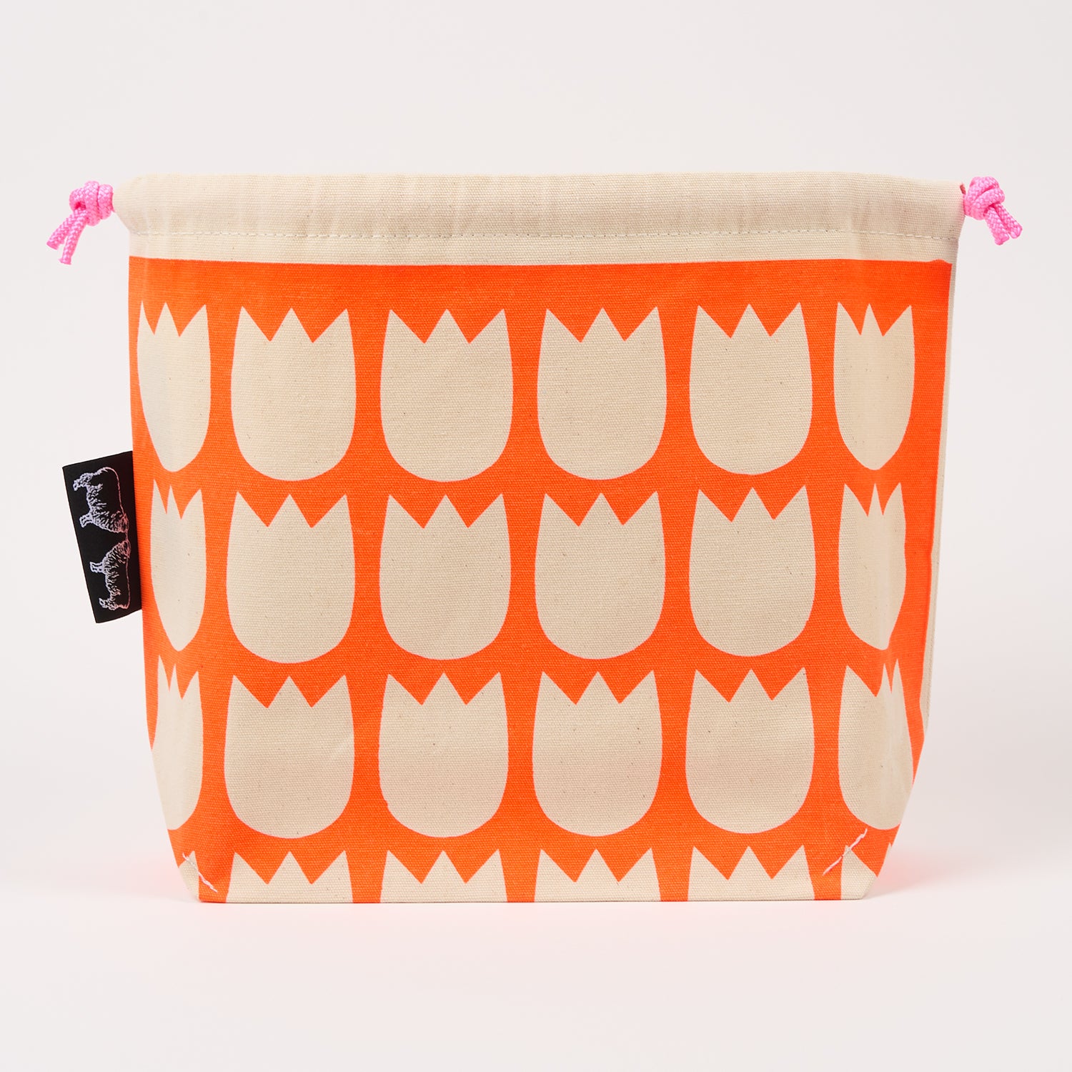 LOVE IT DRAWSTRING BAG - TULIPS WHITE/ORANGE orange white Project Bags