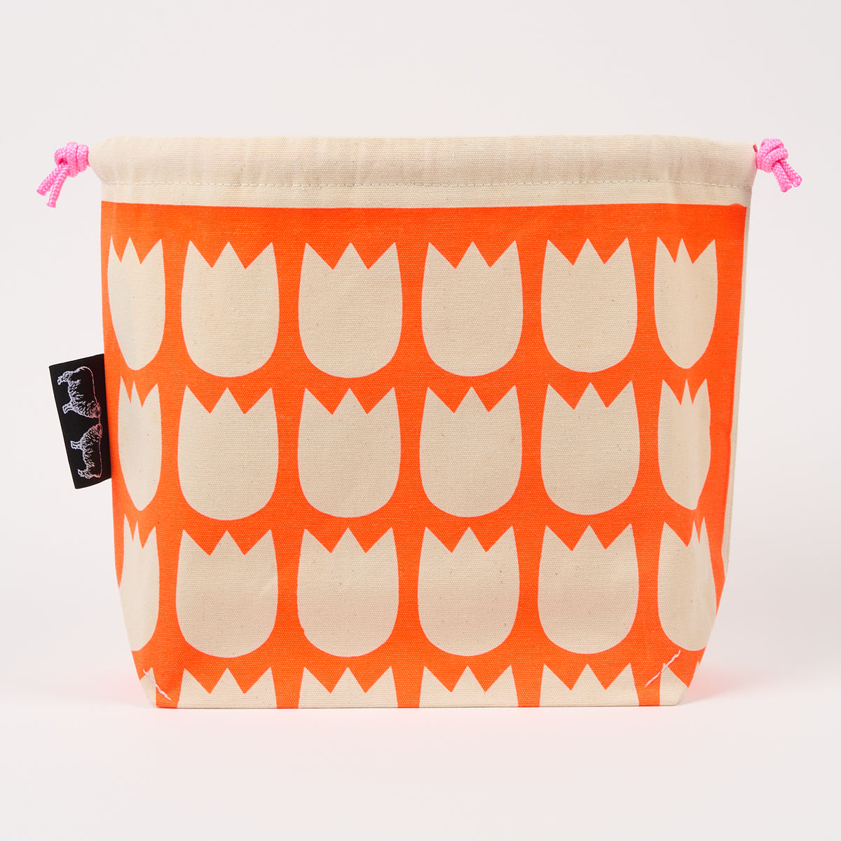 LOVE IT DRAWSTRING BAG - TULIPS WHITE/ORANGE orange white Project Bags