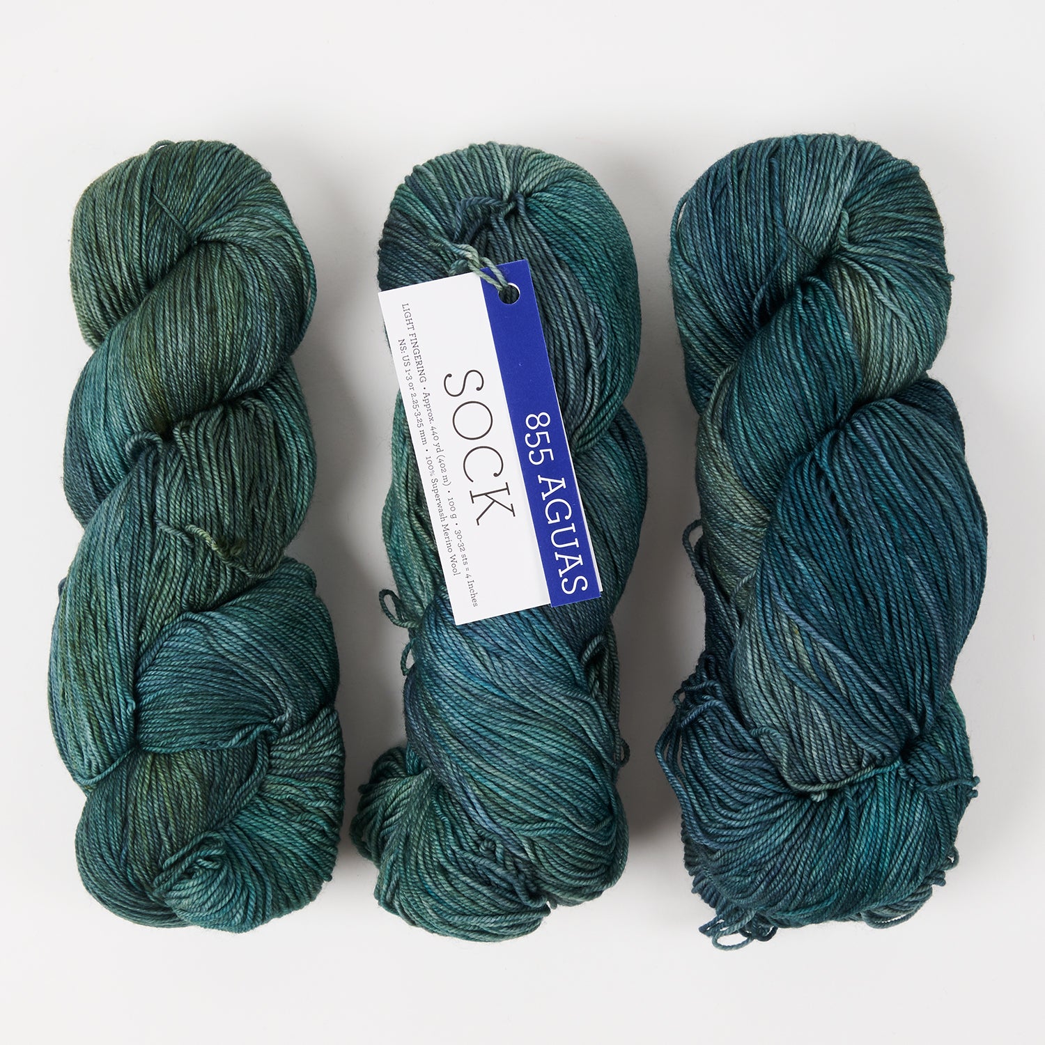 Malabrigo MALABRIGO SOCK - AGUAS Merino wool Light Fingering turquoise Yarn