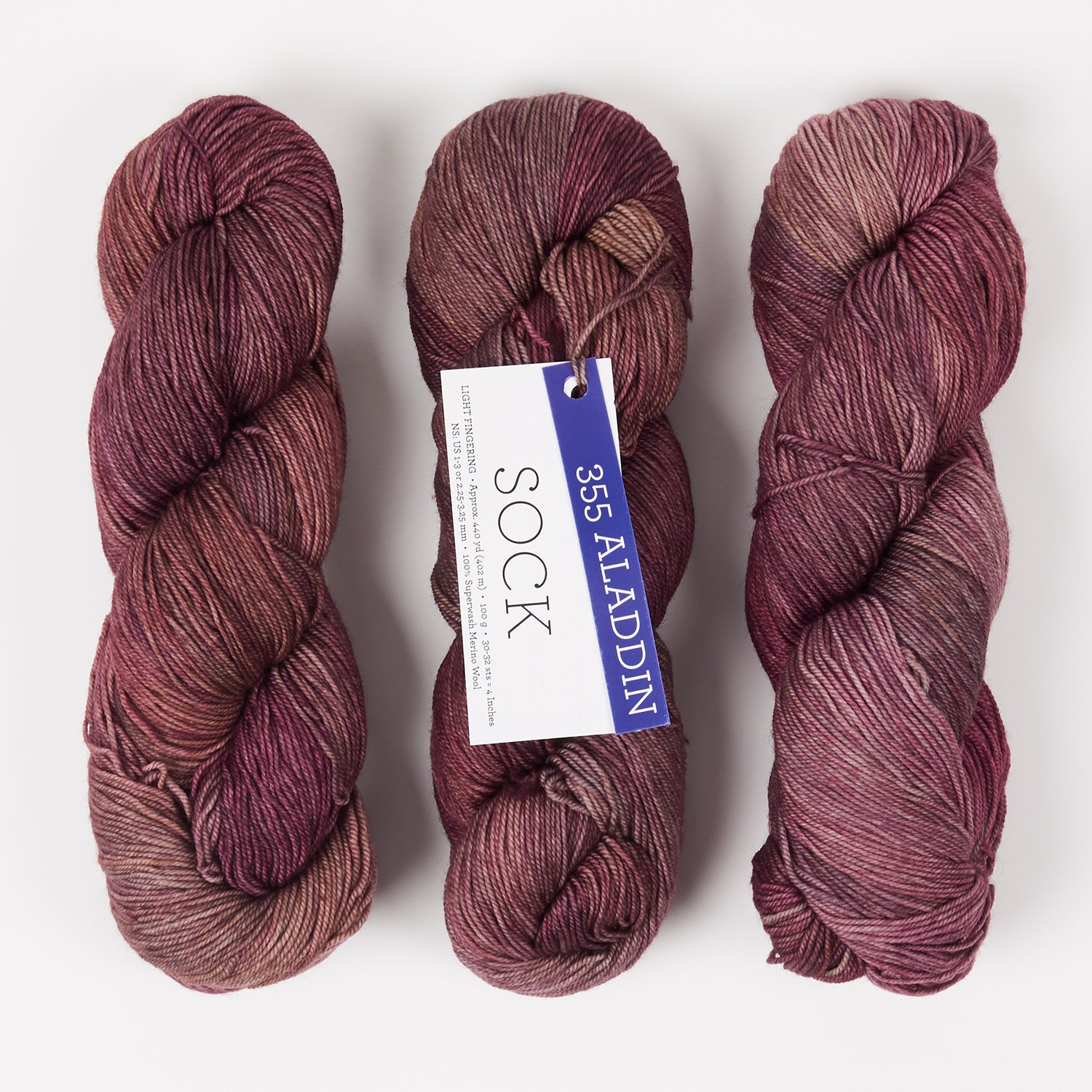 Malabrigo MALABRIGO SOCK - ALADDIN Merino wool Light Fingering red purple Yarn