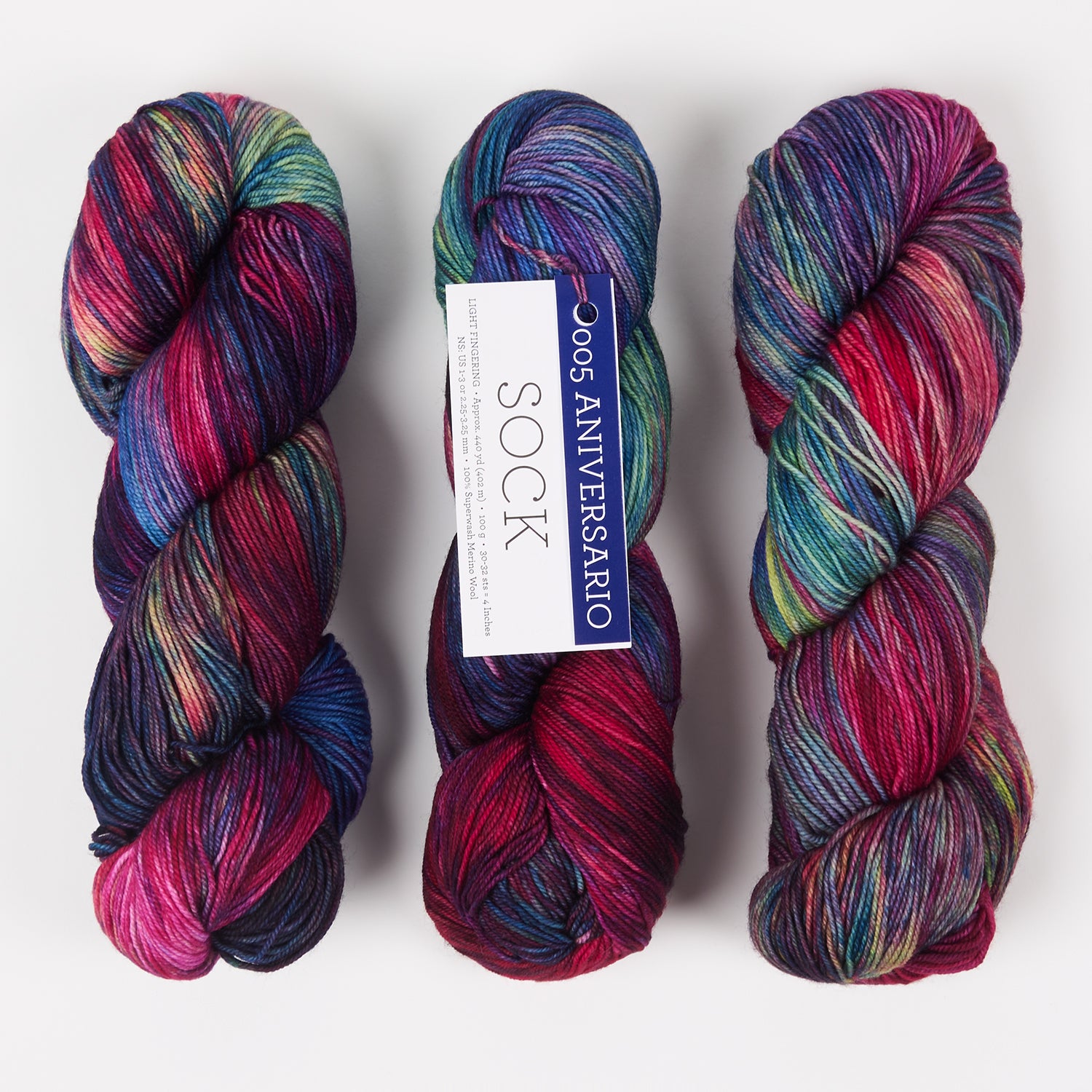Malabrigo MALABRIGO SOCK - ANIVERSARIO Merino wool Light Fingering multicolour Yarn