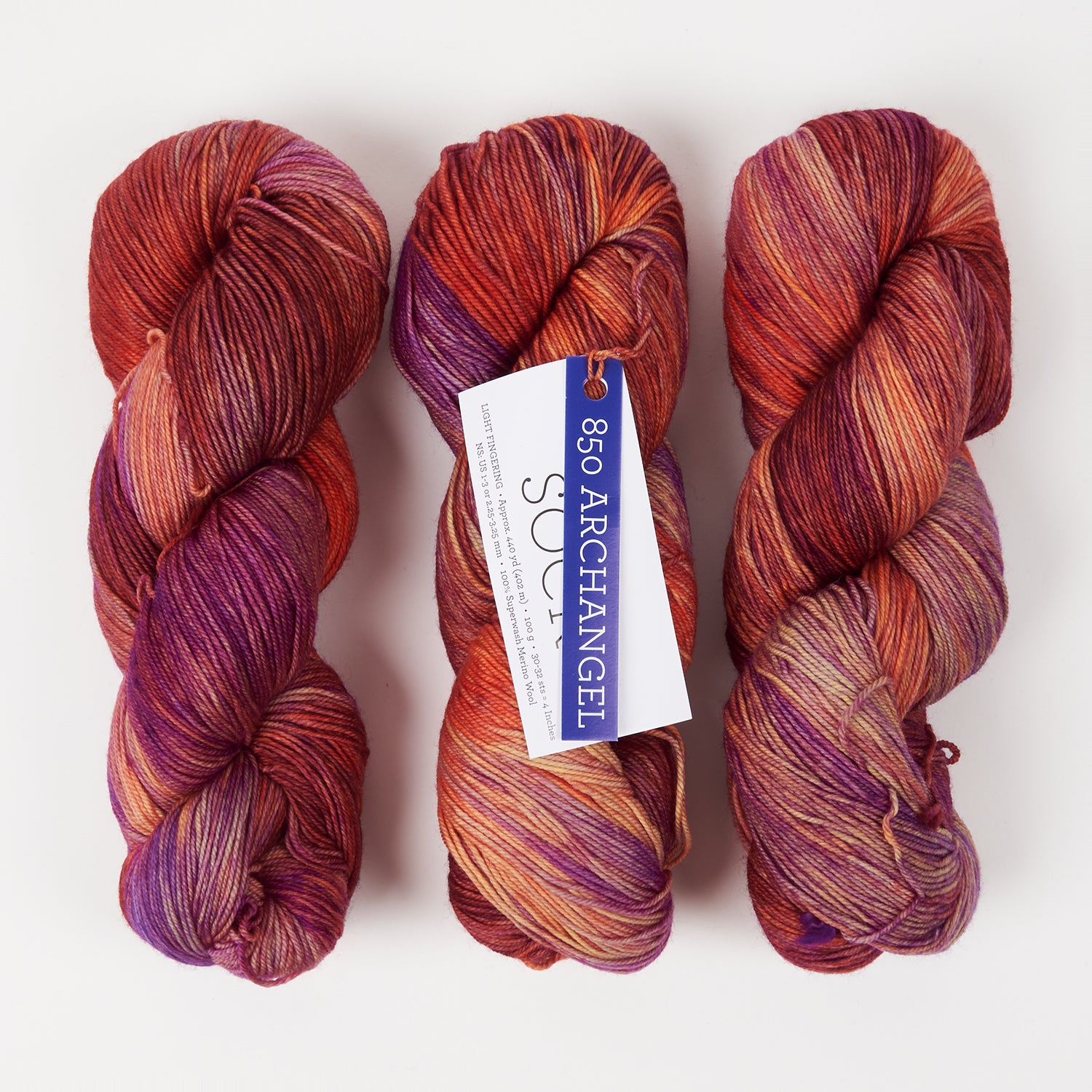 Malabrigo MALABRIGO SOCK - ARCHANGEL Merino wool Light Fingering red Yarn