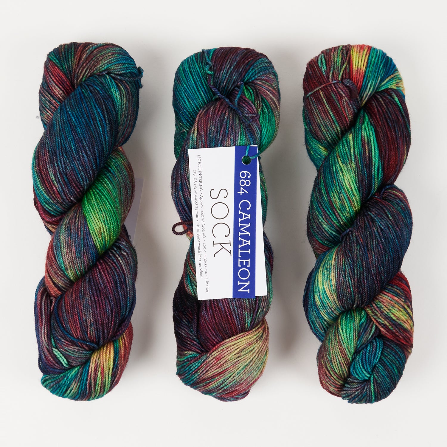 Malabrigo MALABRIGO SOCK - CAMALEON Merino wool Light Fingering multicolour Yarn