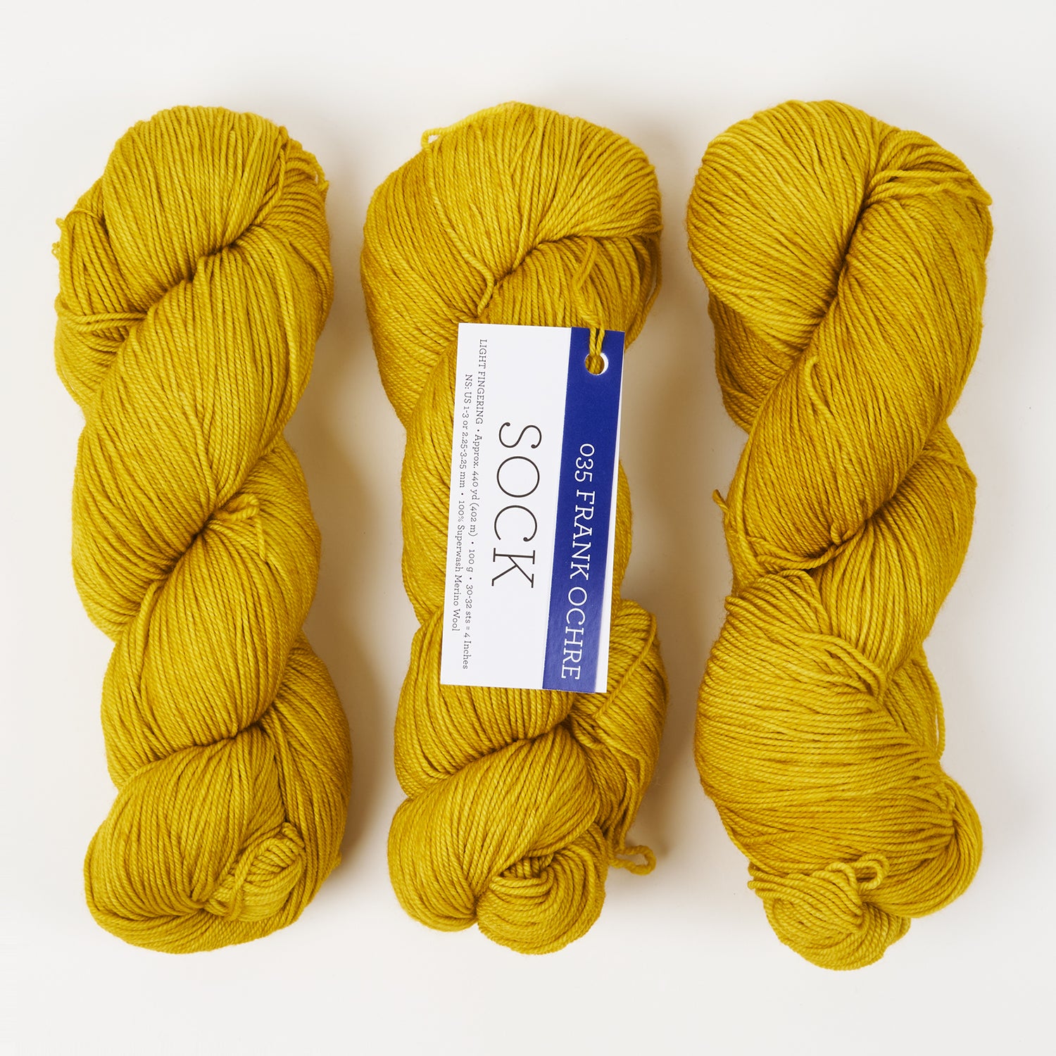 Malabrigo MALABRIGO SOCK - FRANK OCHRE Merino wool Light Fingering yellow Yarn