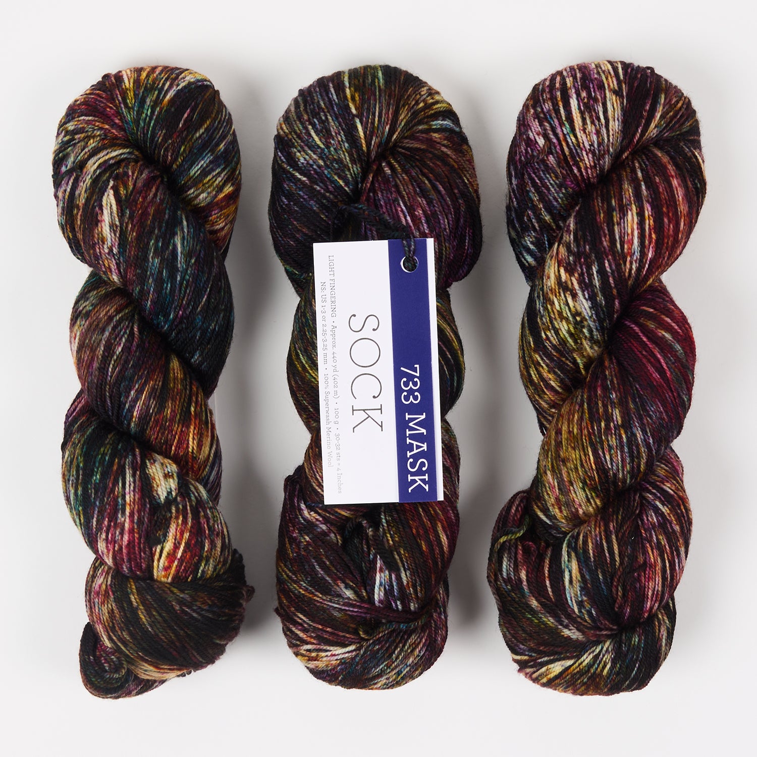 Malabrigo MALABRIGO SOCK - MASK Merino wool Light Fingering black Yarn