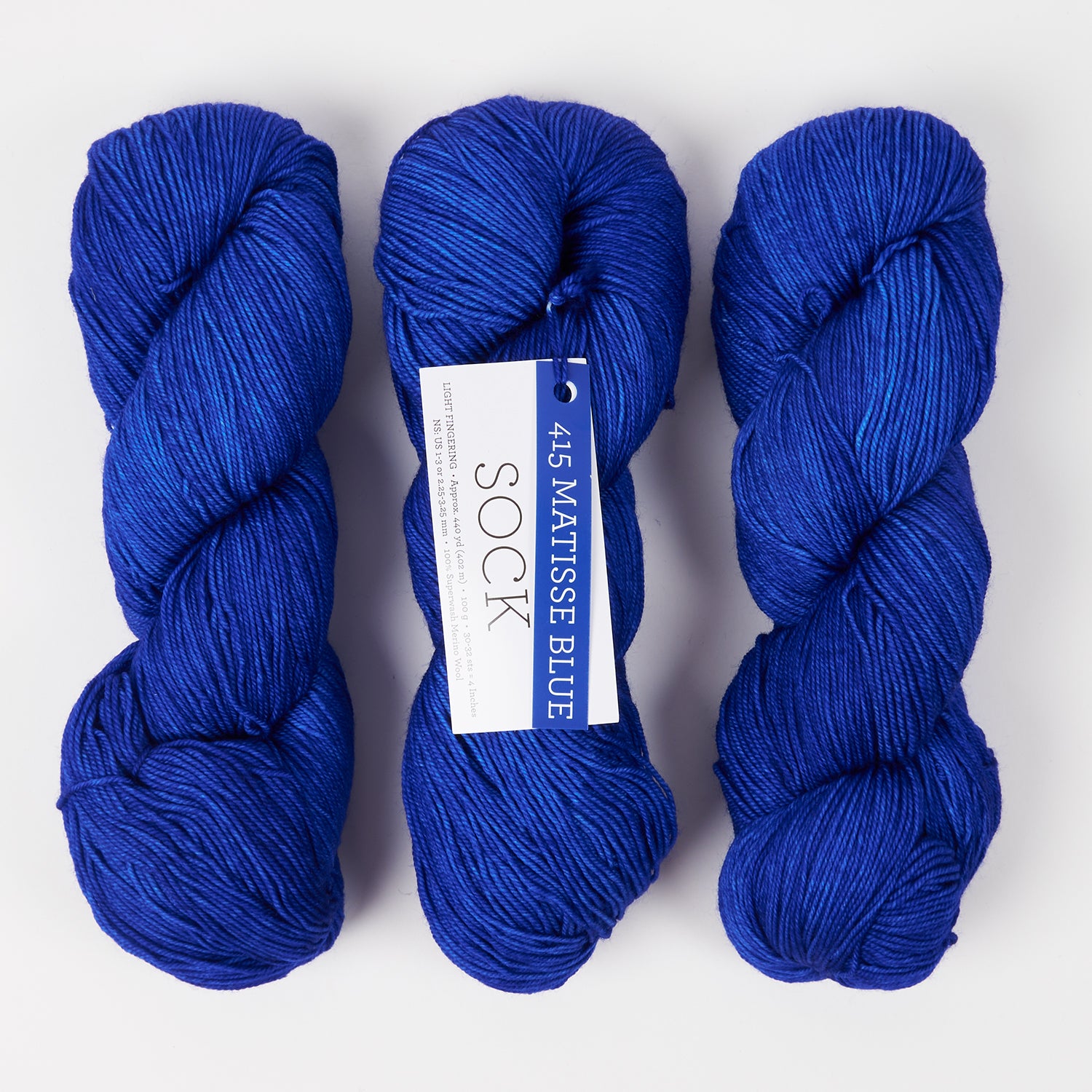 Malabrigo MALABRIGO SOCK - MATISSE BLUE Merino wool Light Fingering blue Yarn
