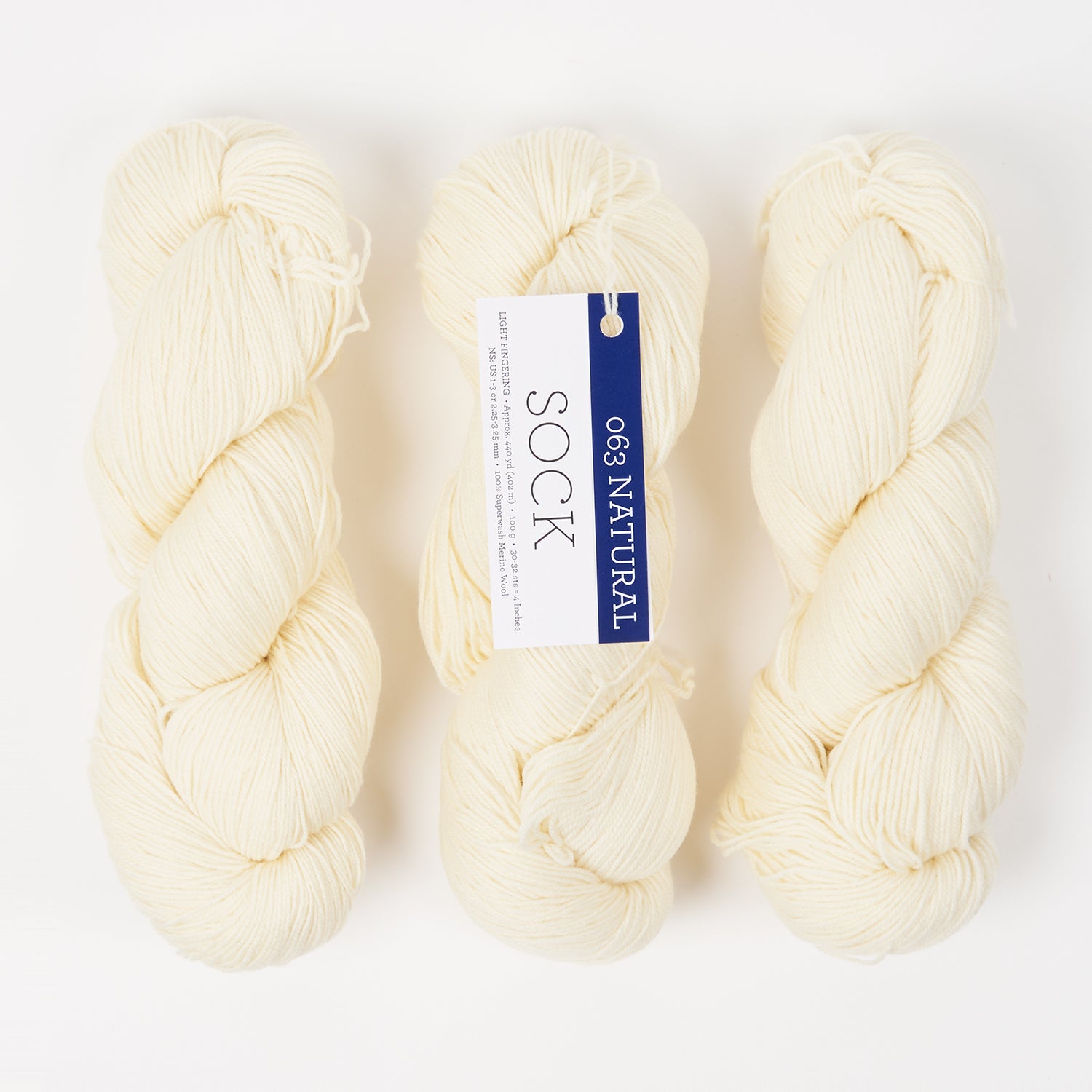 Malabrigo MALABRIGO SOCK - NATURAL Merino wool Light Fingering white Yarn
