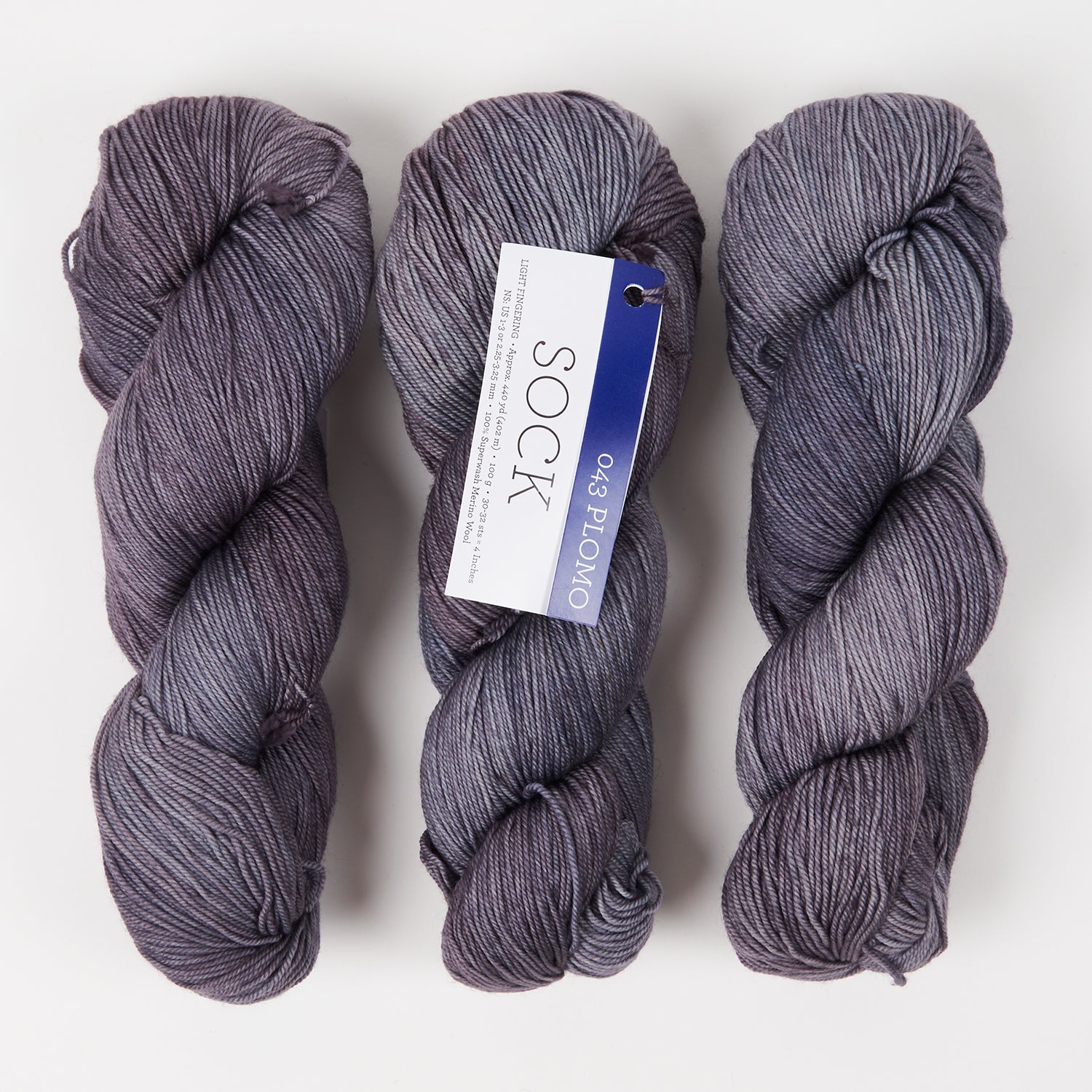 Malabrigo MALABRIGO SOCK - PLOMO Merino wool Light Fingering grey Yarn