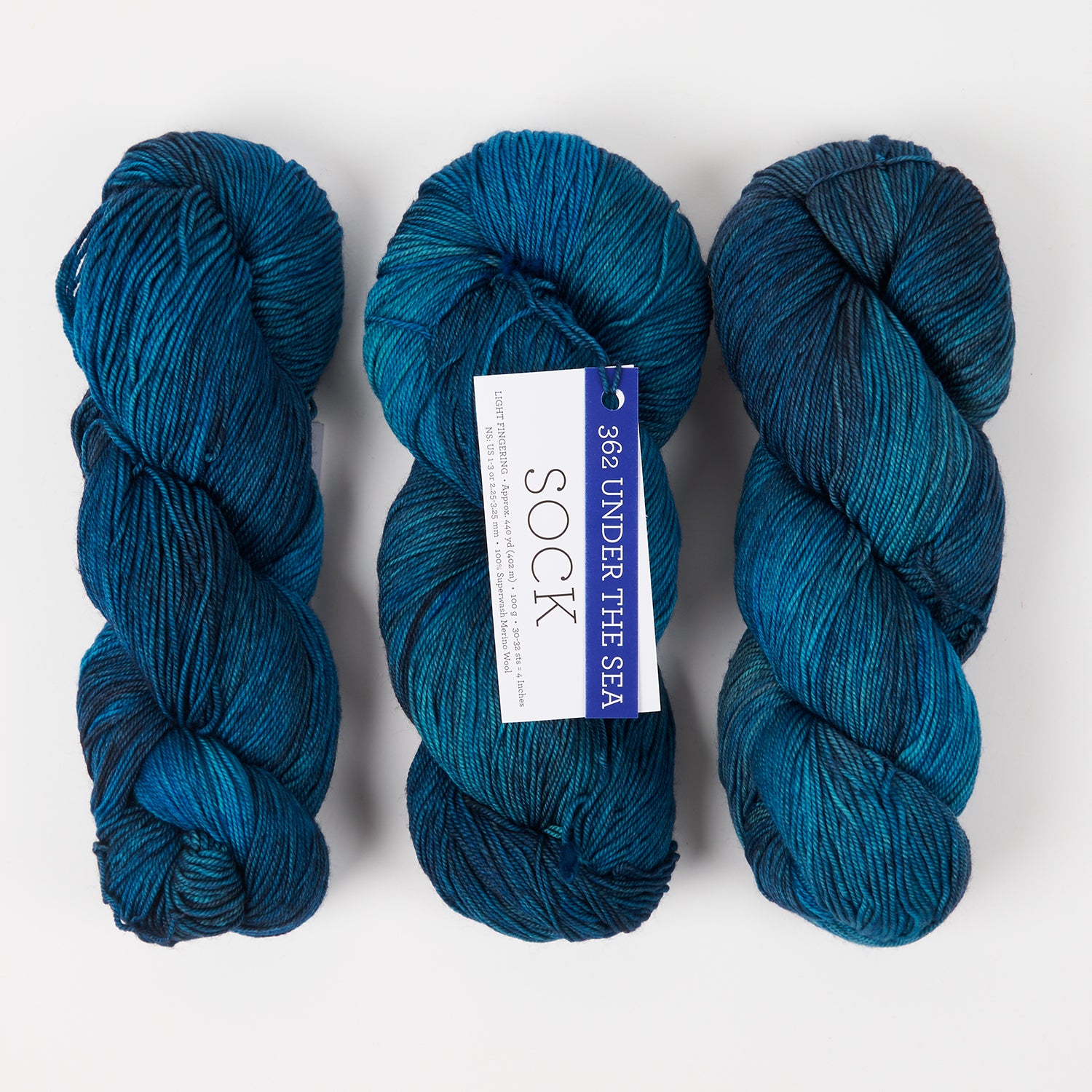Malabrigo MALABRIGO SOCK - UNDER THE SEA Merino wool Light Fingering blue Yarn
