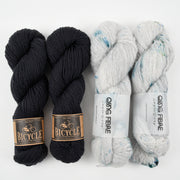 Qing Fibre MARINE MIST Alpaca Merino wool Silk Mixed Weight Quick Kits