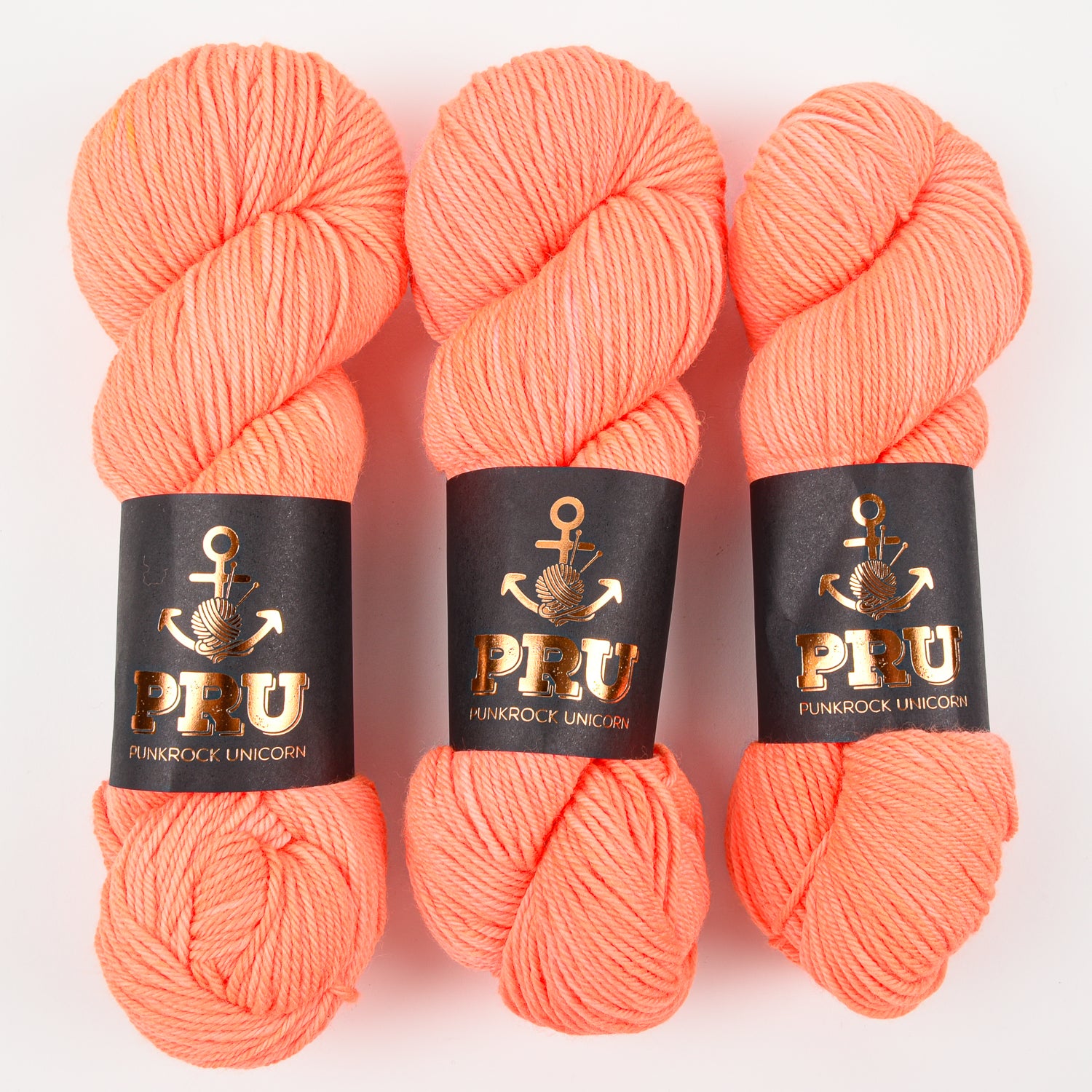 Punk Rock Unicorn SOUL DK - MELONEON Merino wool Nylon DK Sock neon coral orange Yarn
