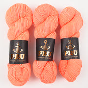 Punk Rock Unicorn SOUL DK - MELONEON Merino wool Nylon DK Sock neon coral orange Yarn