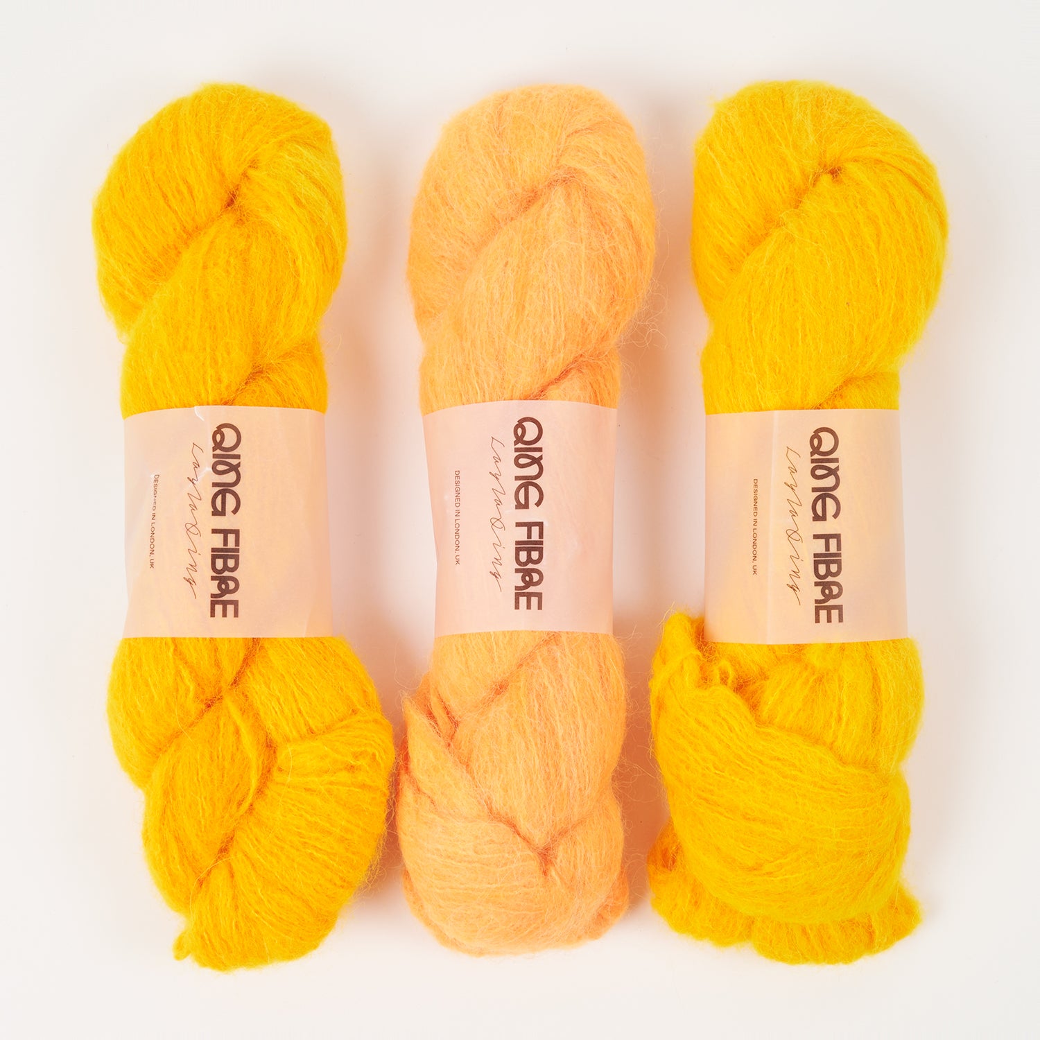 Qing Fibre MELTED BABY SURI - CHEESE neon orange Yarn