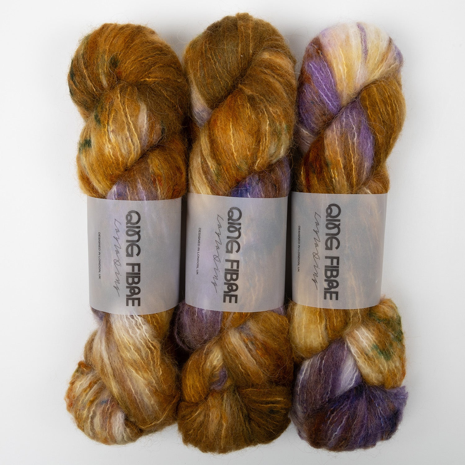 Qing Fibre MELTED BABY SURI - BIZARRE Alpaca Merino wool Silk Sport yellow Yarn
