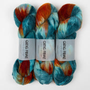 Qing Fibre MELTED BABY SURI - CAVE Alpaca Merino wool Silk Sport turquoise blue Yarn