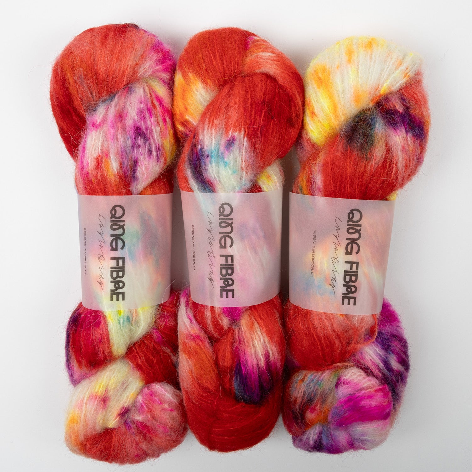 Qing Fibre MELTED BABY SURI - COLORADA Alpaca Merino wool Silk red Yarn