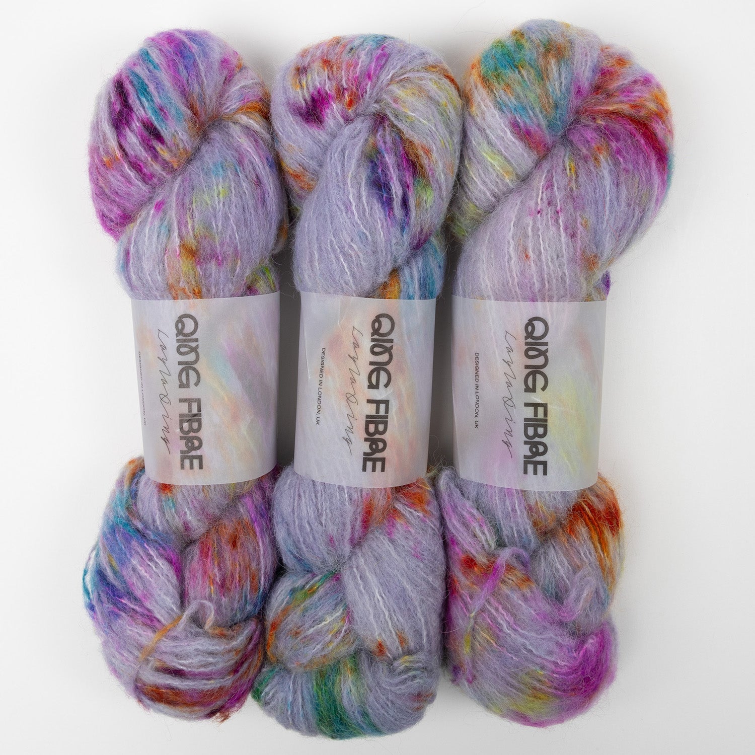 Qing Fibre MELTED BABY SURI - CUTTLEFISH Alpaca Merino wool Silk Sport rainbow multicolour Yarn