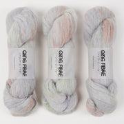 Qing Fibre MELTED BABY SURI - CYCLONE Alpaca Merino wool Silk Sport grey Yarn