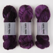 Qing Fibre MELTED BABY SURI - DARK CHERRY Alpaca Merino wool Silk Sport purple Yarn