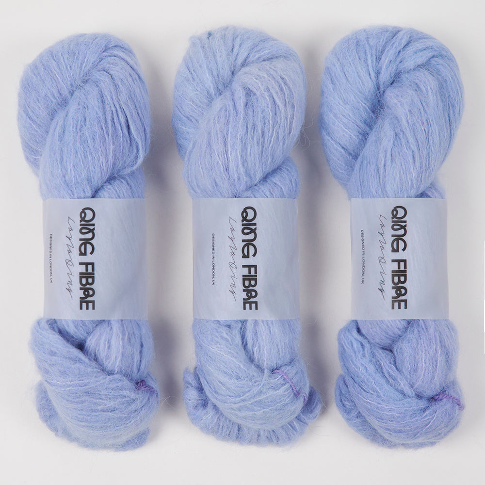 Qing Fibre MELTED BABY SURI - MOTH Alpaca Merino wool Silk Sport blue Yarn