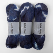 Qing Fibre MELTED BABY SURI - NIGHT Alpaca Merino wool Silk blue Yarn