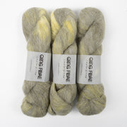 Qing Fibre MELTED BABY SURI - OLEA Alpaca Merino wool Silk green Yarn