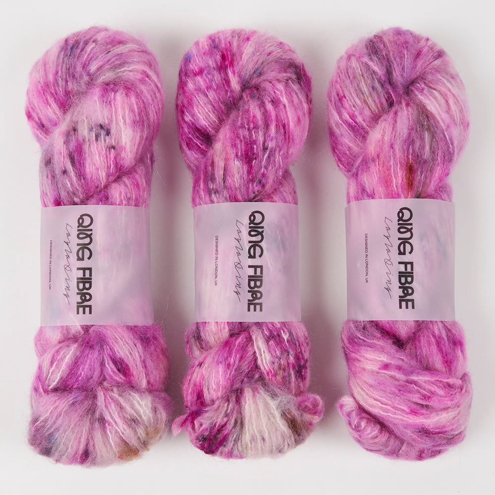 Qing Fibre MELTED BABY SURI - SIBERIA Alpaca Merino wool Silk Sport pink Yarn