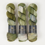 Dark Omen Yarn MERINO SOCK - QU'S MARSH Merino wool Nylon Fingering green Yarn