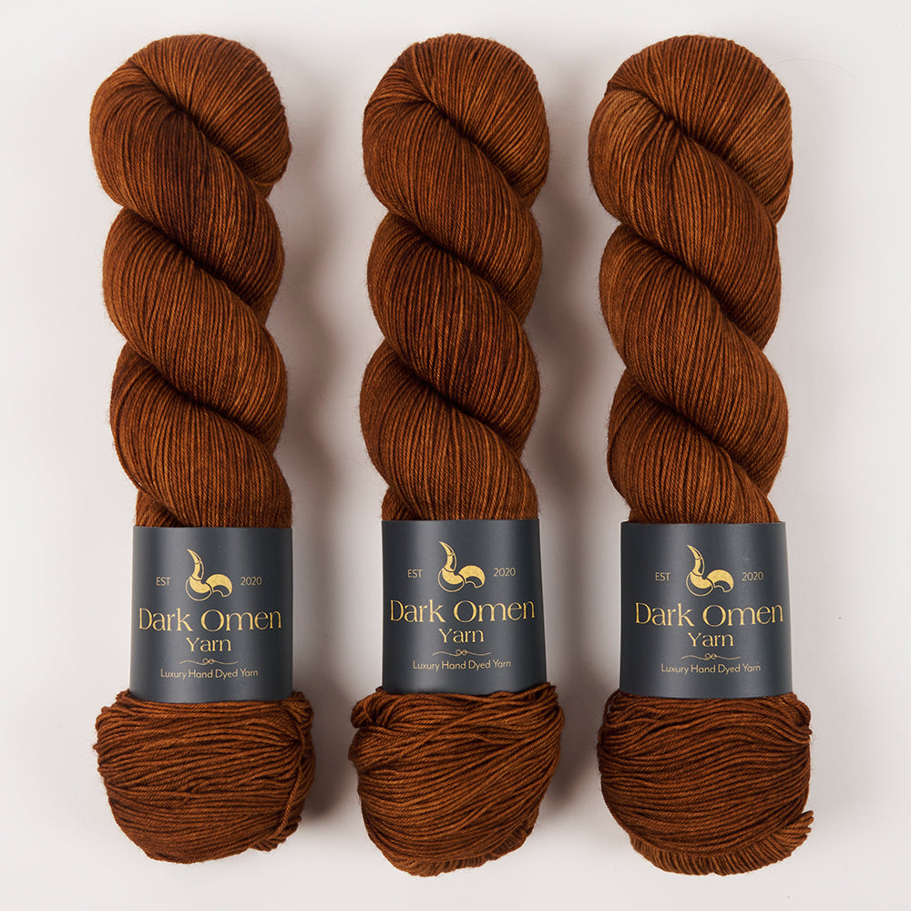 Dark Omen Yarn MERINO SOCK - JORDAAN Merino wool Nylon Fingering brown Yarn