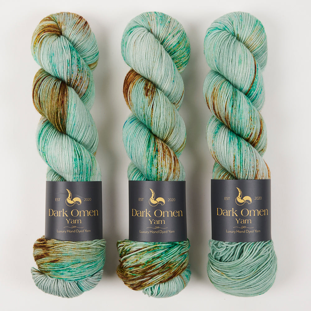 Dark Omen Yarn MERINO SOCK - LAGUNA Merino wool Nylon Fingering turquoise Yarn