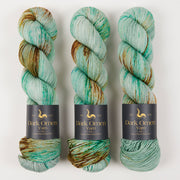 Dark Omen Yarn MERINO SOCK - LAGUNA Merino wool Nylon Fingering turquoise Yarn