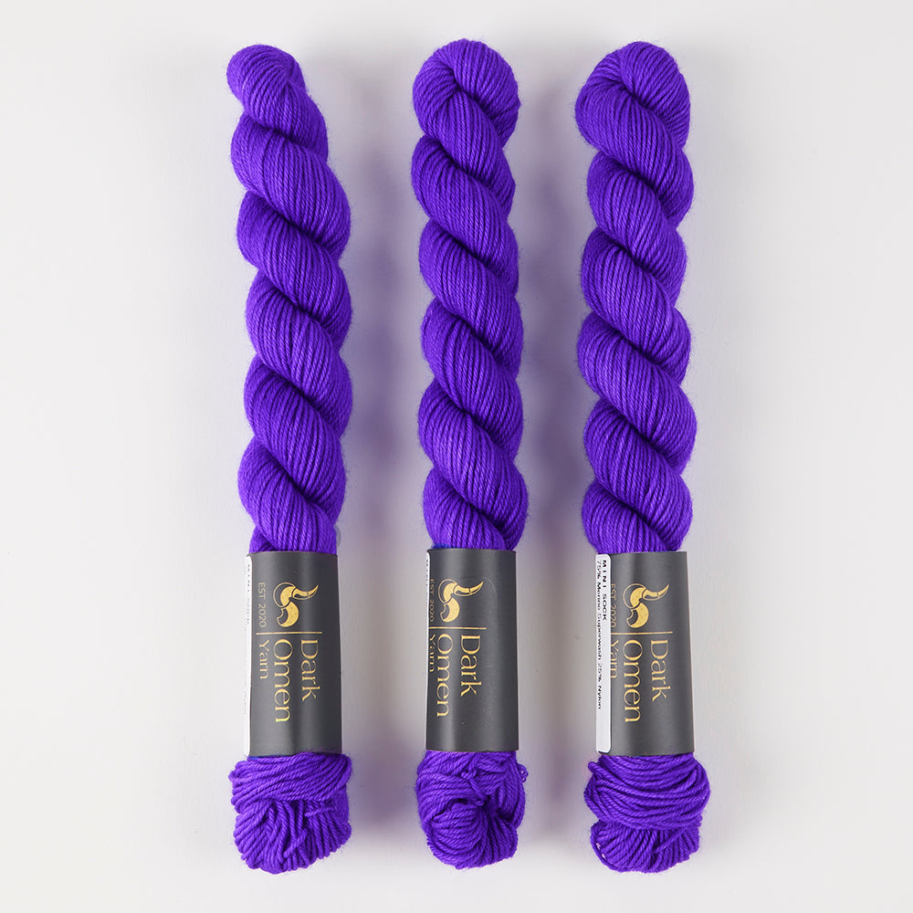 Dark Omen Yarn MERINO SOCK MINI - LIGHTSPEED Merino wool Nylon Fingering purple Yarn