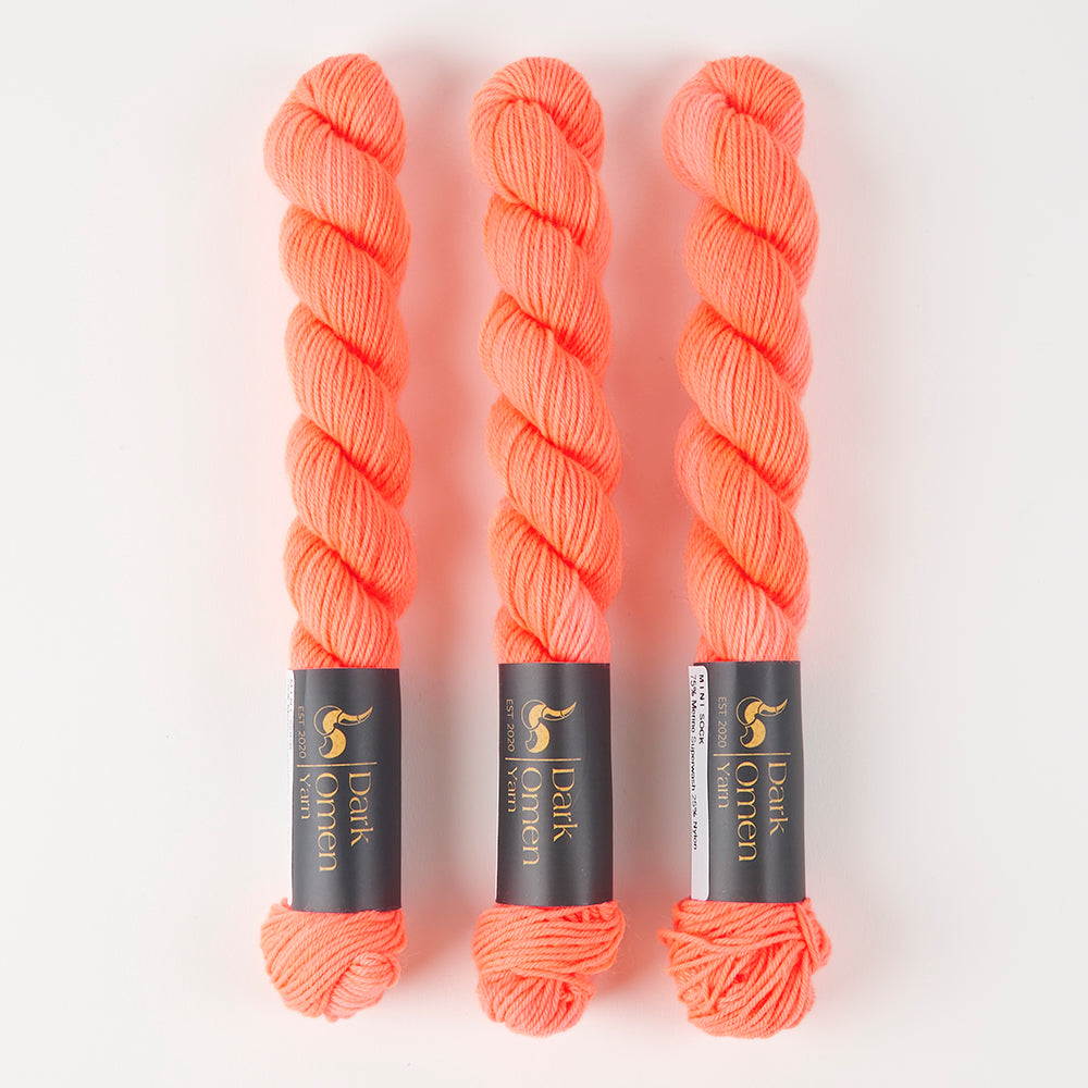 Dark Omen Yarn MERINO SOCK MINI - RADIANCE Merino wool Nylon Fingering orange Yarn