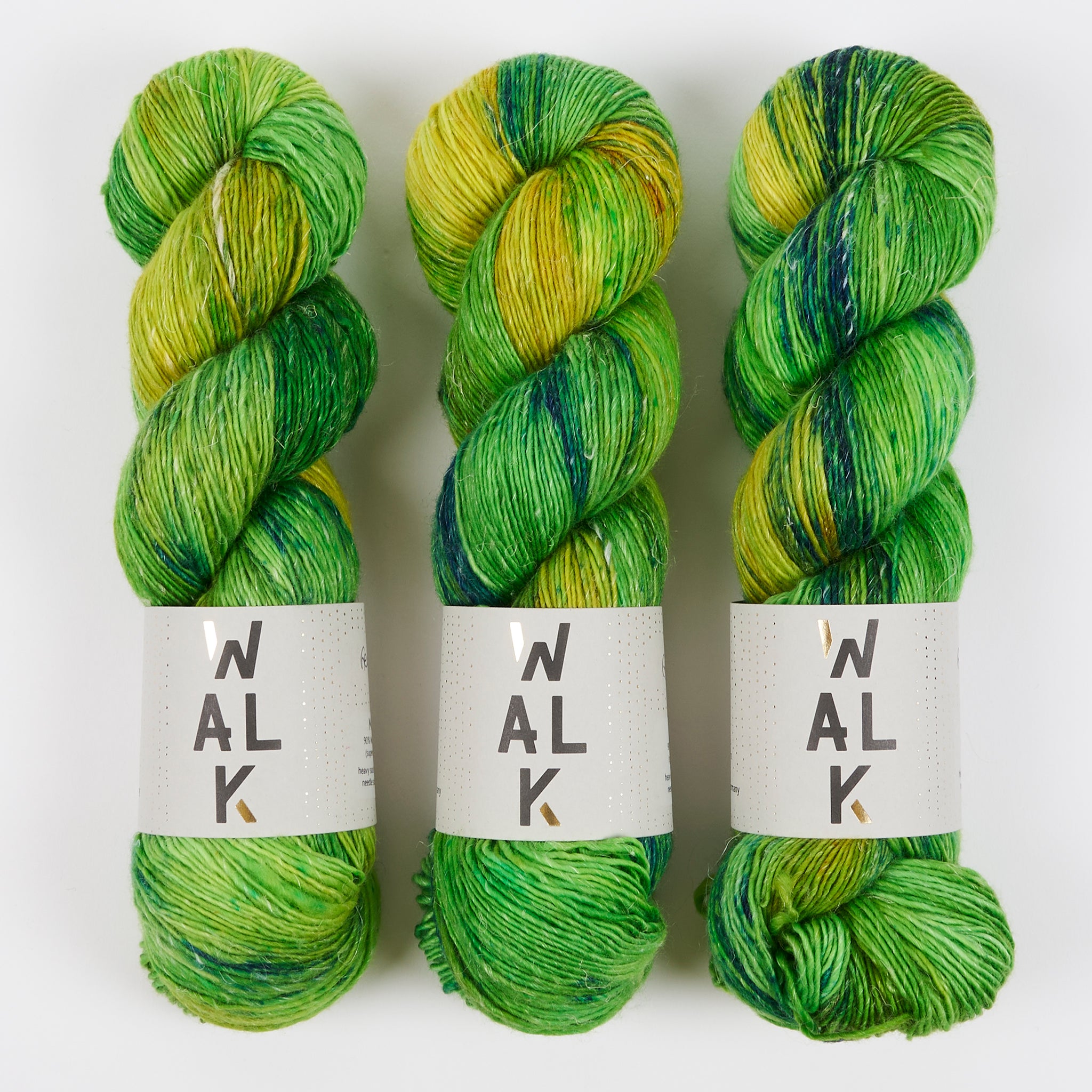 WALK Collection MERLINO - GEMINI Merino wool Linen Fingering green Yarn