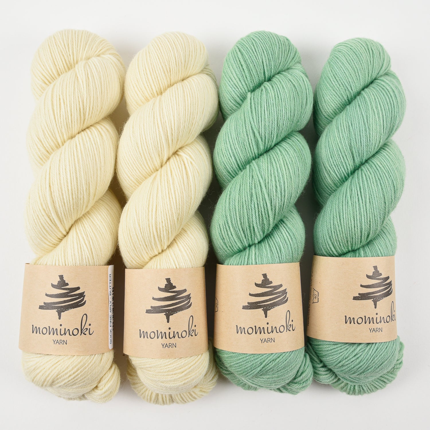 Mominoki Yarn MINTY BUTTER Merino wool Polyamide Fingering Quick Kits