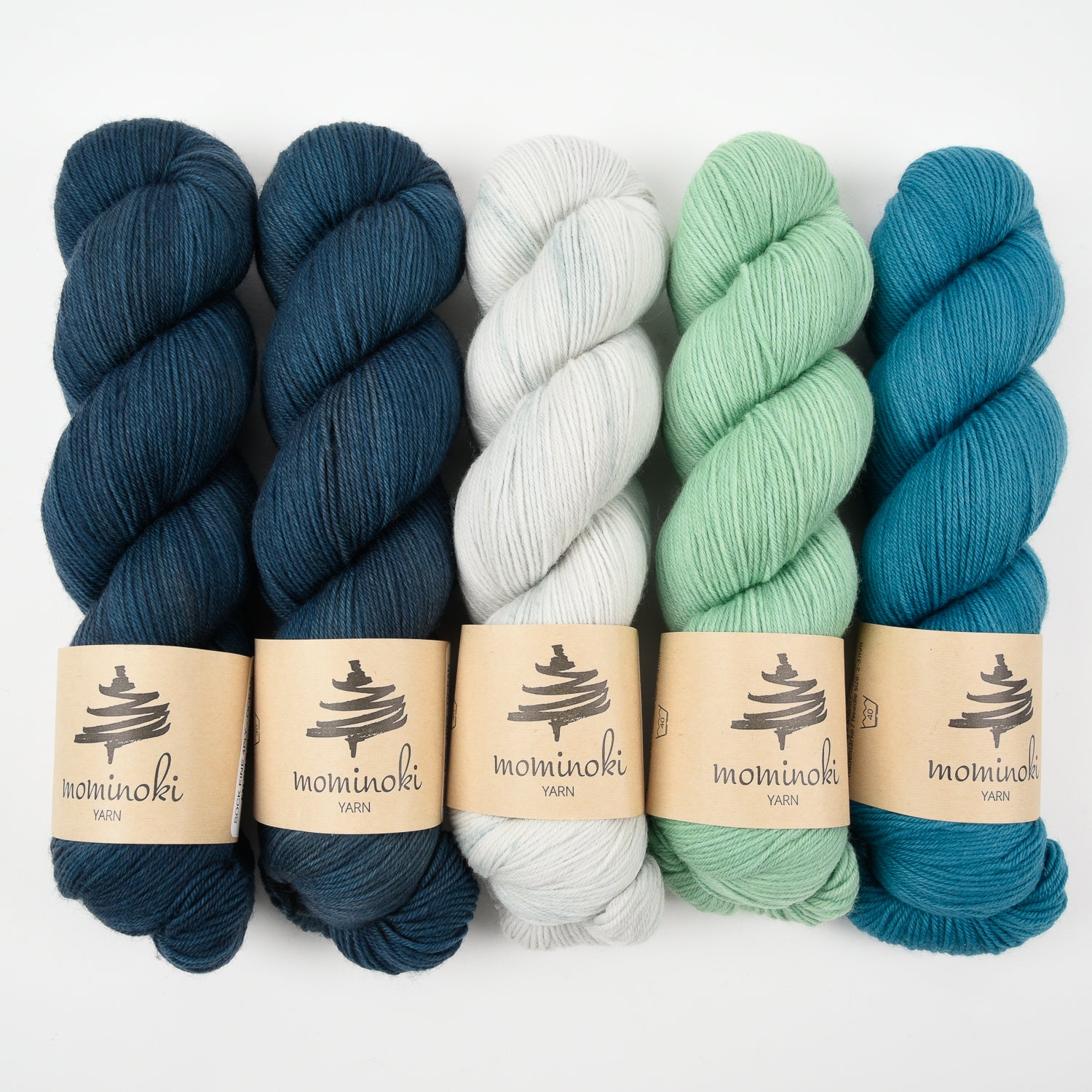 Mominoki Yarn MINTY OCEAN Merino wool Polyamide Fingering Quick Kits