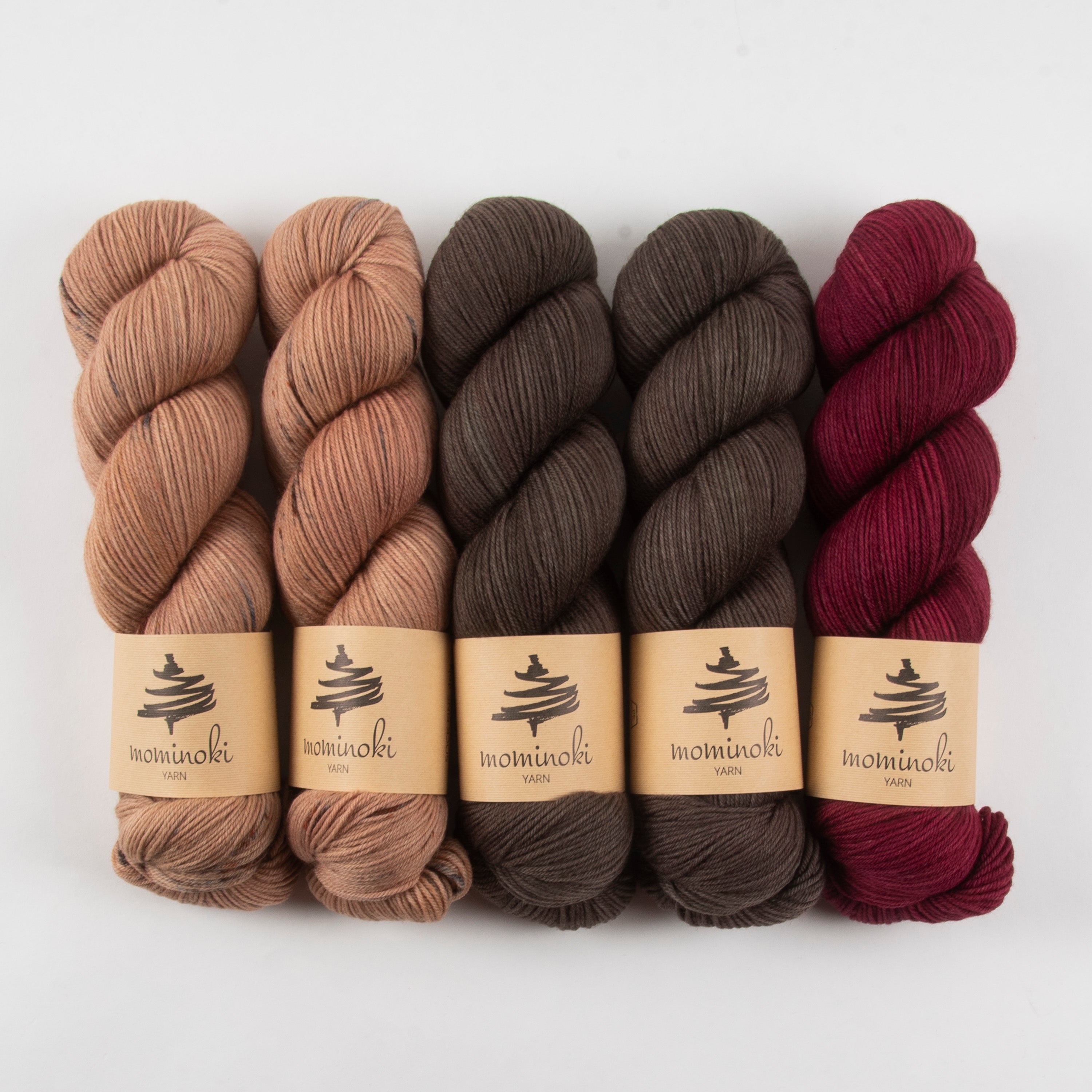 Mominoki Yarn COPPER CHERRY Merino wool Polyamide Fingering Quick Kits