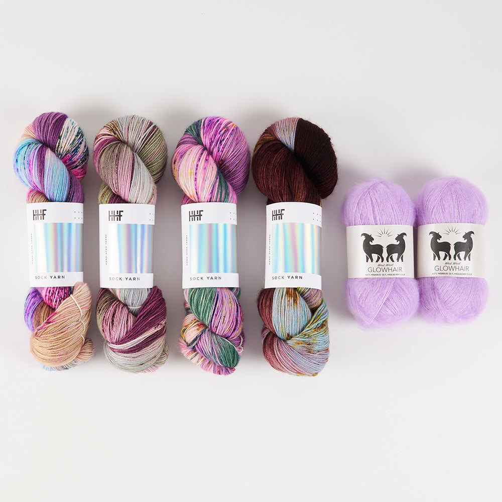 Hedgehog Fibres MOODY UNICORN Merino wool Mohair Silk Fingering Quick Kits
