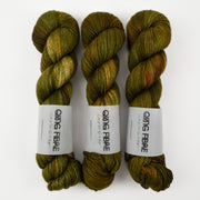 Qing Fibre QING YAK SINGLES - MOSS Merino wool Yak Silk Fingering green Yarn