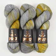Punk Rock Unicorn SOUL - MOSSY ROCK Merino wool Nylon Fingering  Sock grey Yarn
