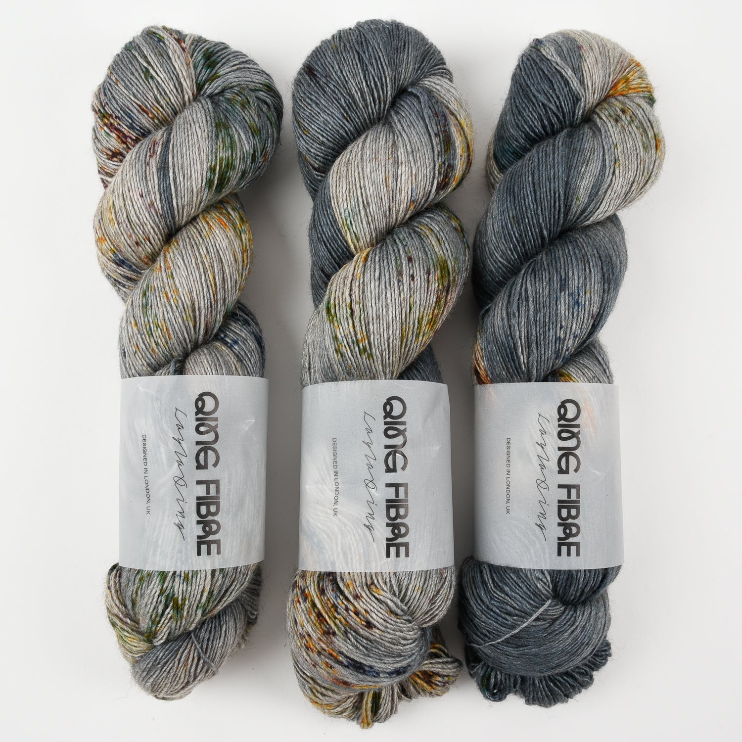 Qing Fibre QING YAK SINGLES - MUSSEL Merino wool Yak Silk Fingering Yarn