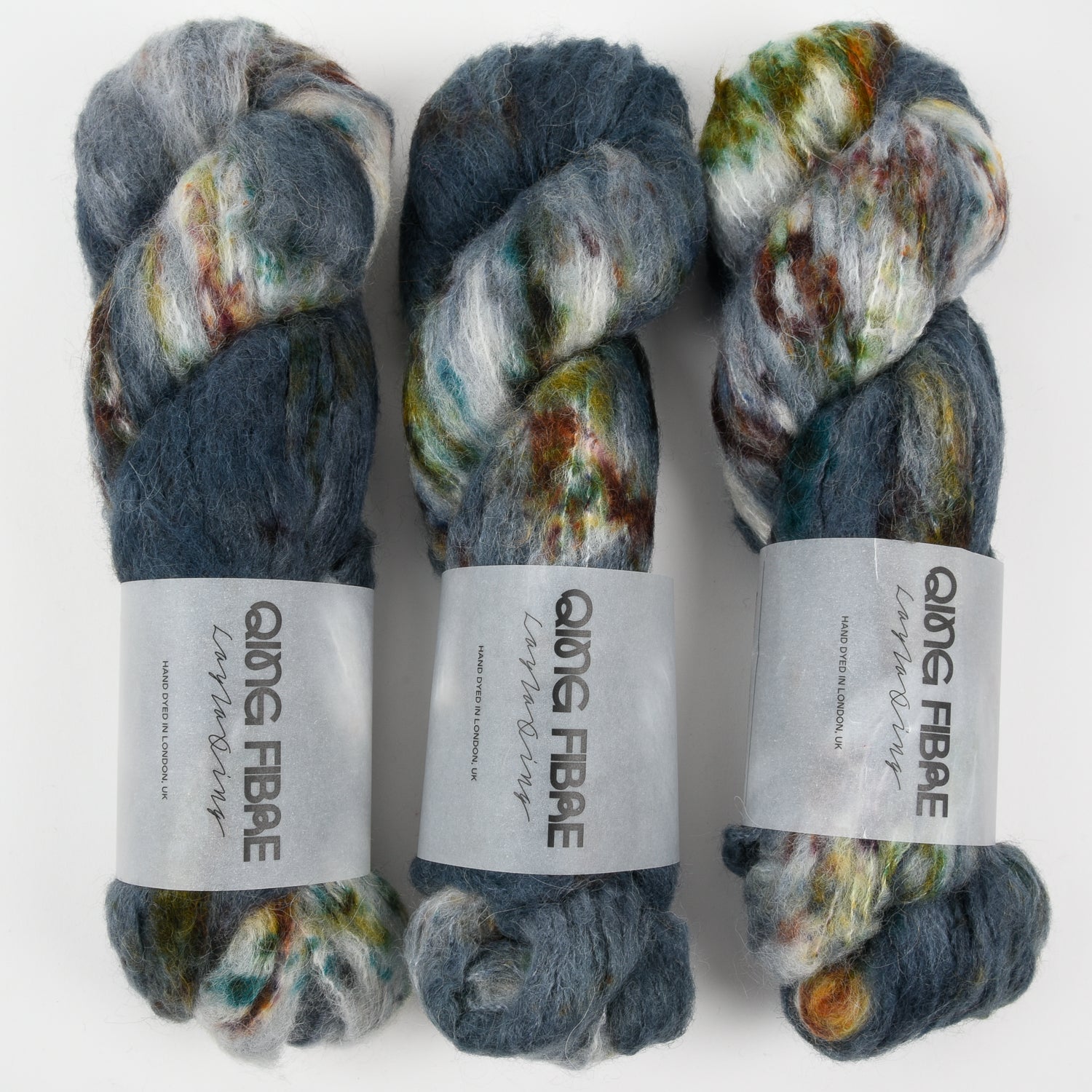 Qing Fibre MELTED BABY SURI - MUSSEL Alpaca Merino wool Silk Sport grey Yarn