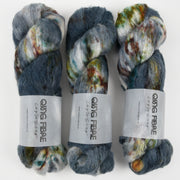 Qing Fibre MELTED BABY SURI - MUSSEL Alpaca Merino wool Silk Sport grey Yarn