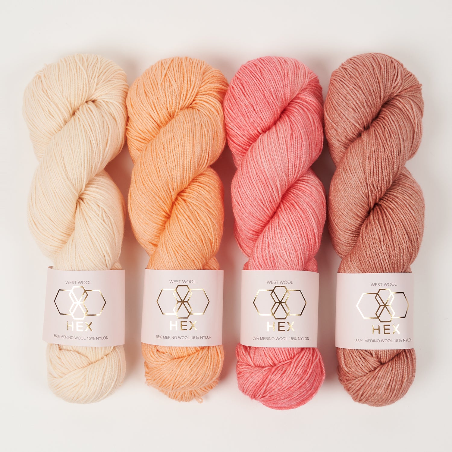 West Wool ACHIEVEMENT BADGE SHAWL - CHIFFON GUAVA Merino wool Nylon Fingering Westknits Kits