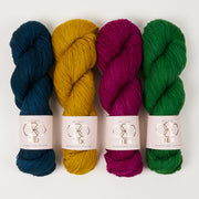 West Wool MYSTERY MUSIKAL - EXPLORATION PARK Merino wool Nylon blue yellow purple green MKAL Kit