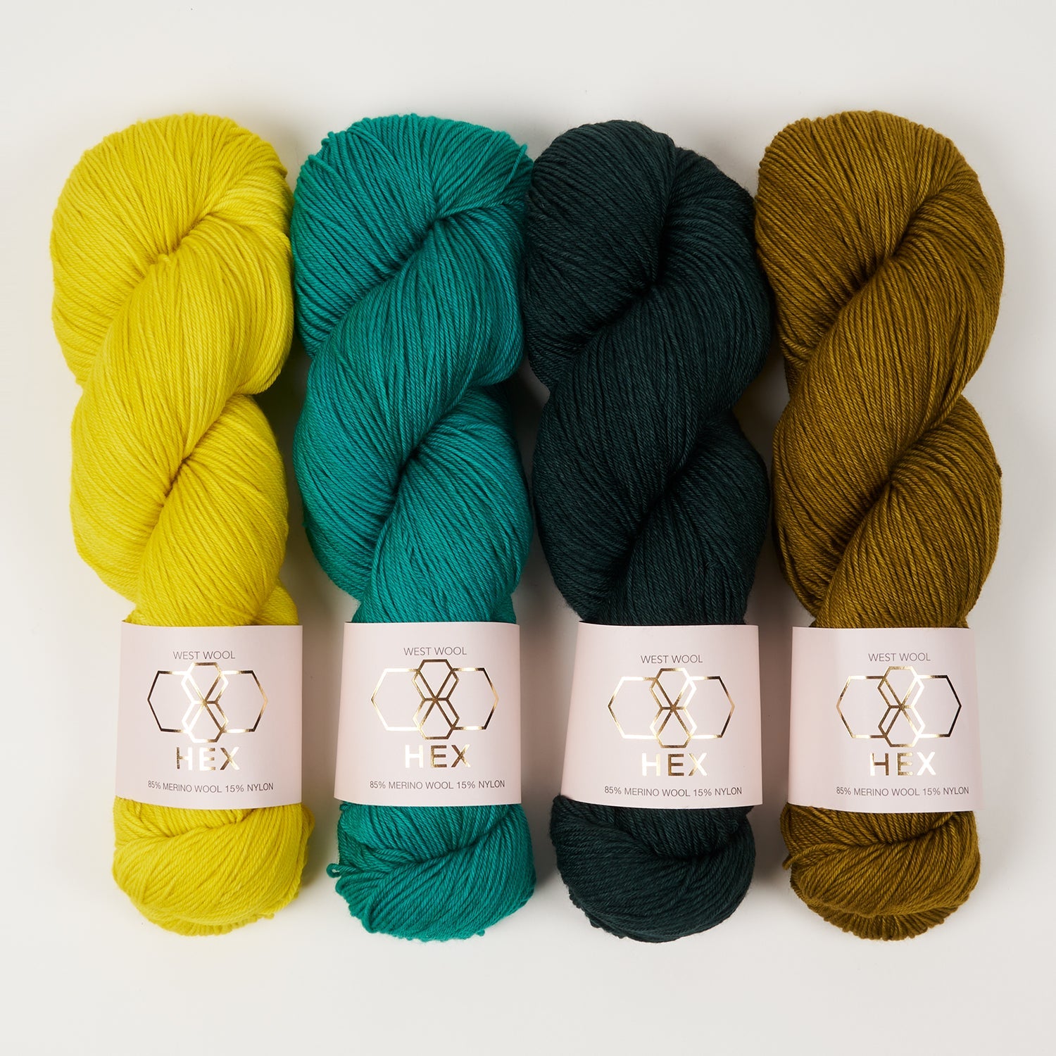 West Wool WESTKNITS KIT - RIVER RUNES Merino wool Nylon green yellow Westknits Kits