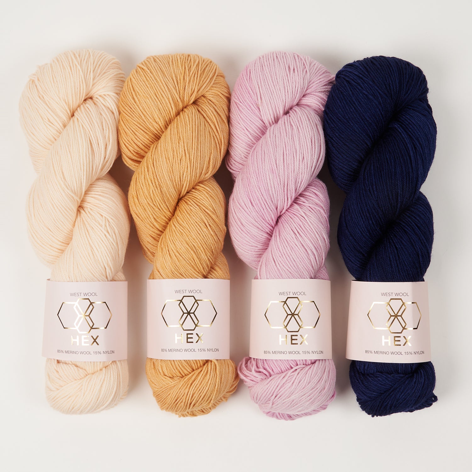 West Wool ACHIEVEMENT BADGE SHAWL - PEACH TARTLET Merino wool Nylon Fingering Westknits Kits