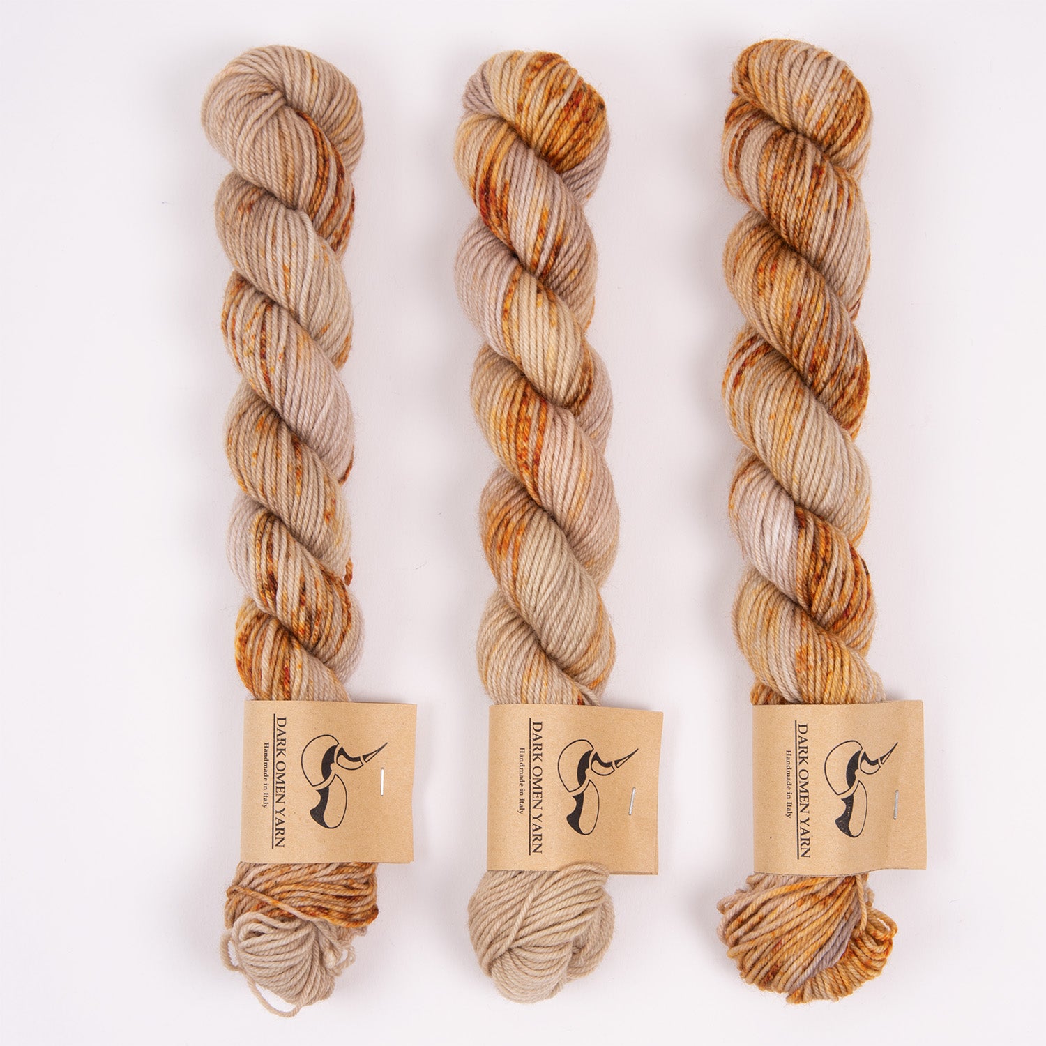 Dark Omen Yarn MERINO SOCK MINI - MADEEN Merino wool Nylon Fingering beige brown Yarn