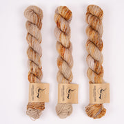 Dark Omen Yarn MERINO SOCK MINI - MADEEN Merino wool Nylon Fingering beige brown Yarn